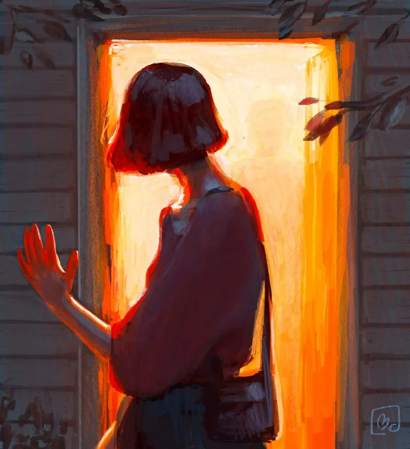 Waving Girl painting